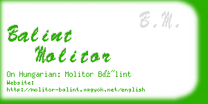 balint molitor business card